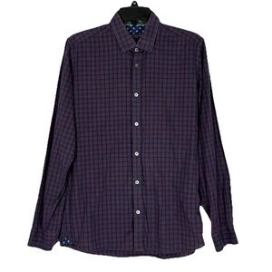 Ted Baker Button Shirt 3/M Plaid Cotton Calmnor